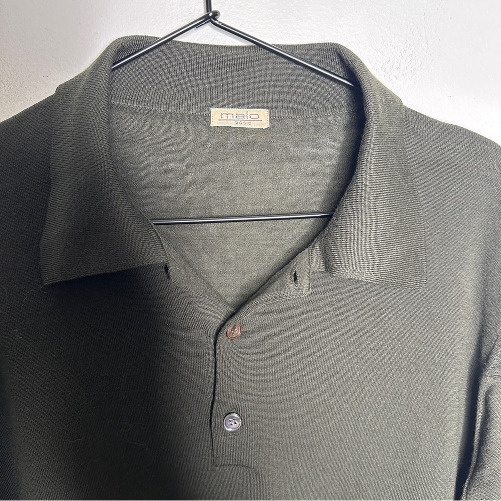 Malo Basic 100% Wool Collared Polo Lightweight Sw… - image 7